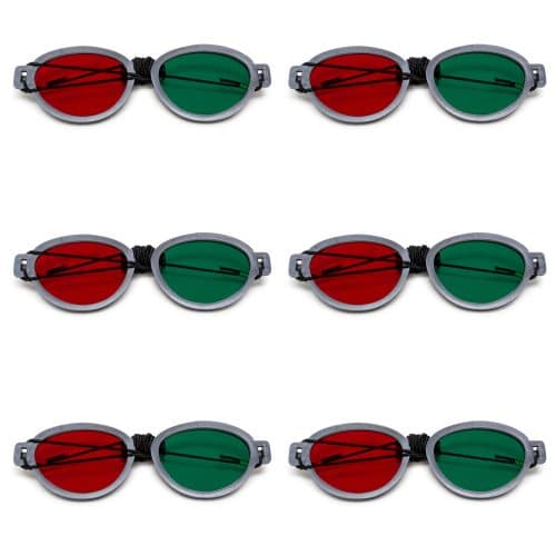 Moderne Bernell model rød/grøn brille med elastik, 6 stk.