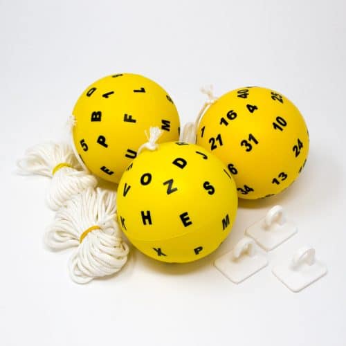 Marsden Balls med figurer, tal eller bogstaver